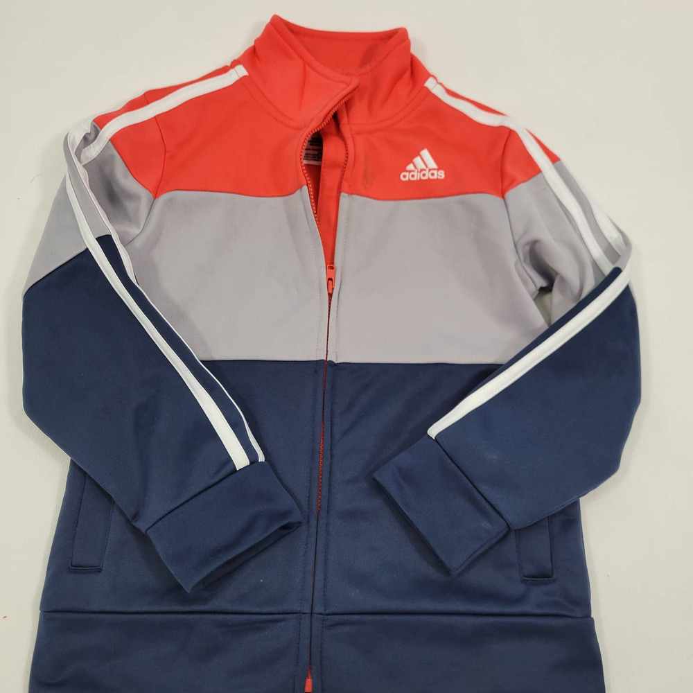 Adidas Toddler Size 5 Red, Navy & Gray Zip Hoodie 51622-3D8 - Picture 2 of 5